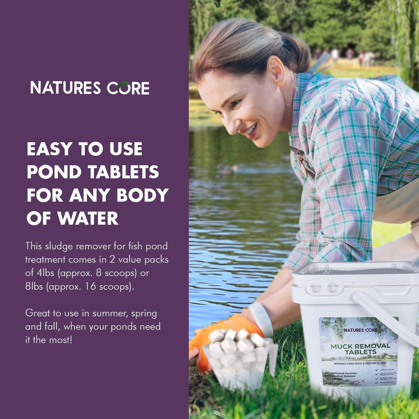 Muck Removal Tablets Natural Pond Sludge Remover, Safe for The Environment