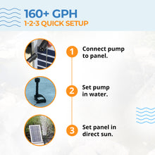 Load image into Gallery viewer, Solariver™ Solar Water Pump Kit (160+GPH, 12v DC Submersible, 12 Watt Solar Panel)
