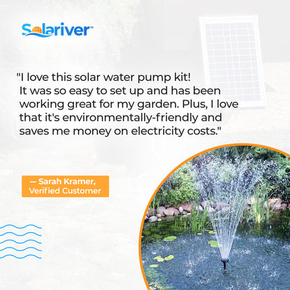 Solar Water Pump Kit (160+GPH, 12v DC Submersible, 12 Watt Solar Panel)